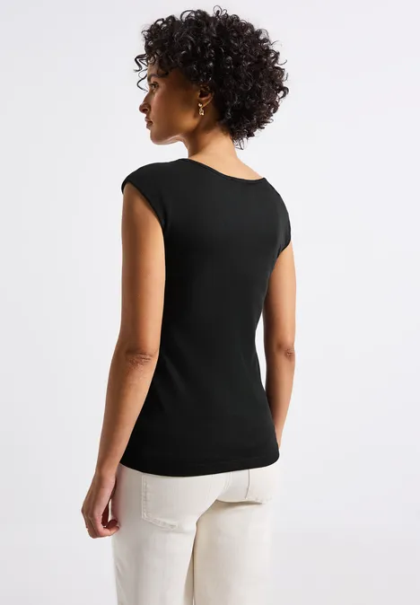 Shirt mit Cut-Out Black