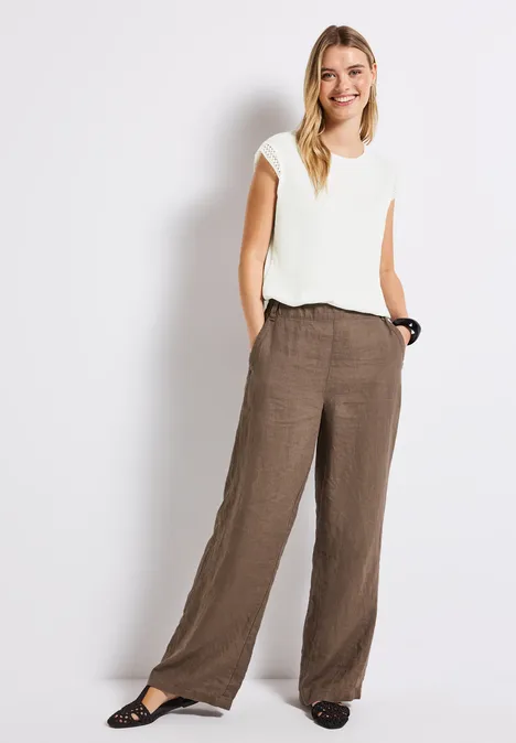 Shirt mit Häkeldetails off white