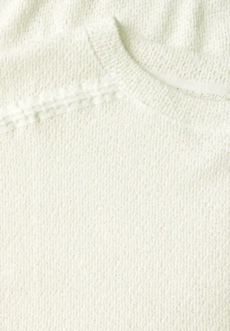 Strick-Look T-Shirt off white