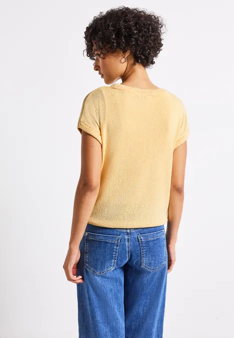Strick-Look T-Shirt buttercream yellow