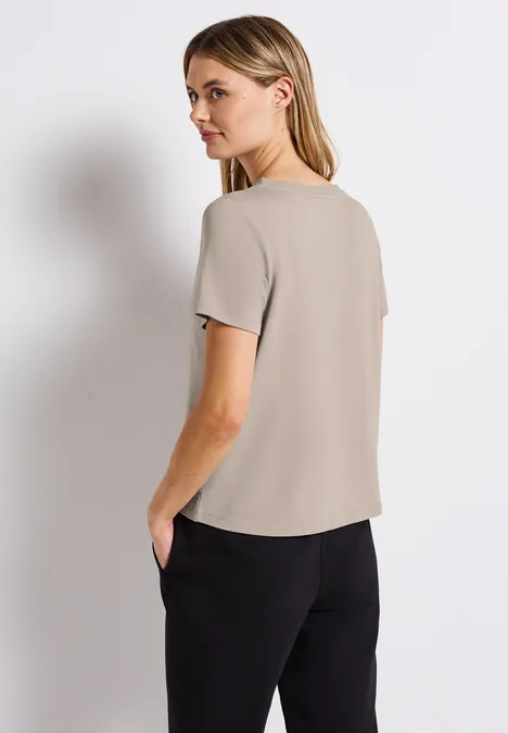 V-Neck T-Shirt morning beige