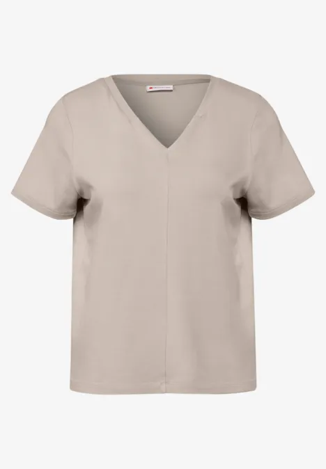 V-Neck T-Shirt morning beige