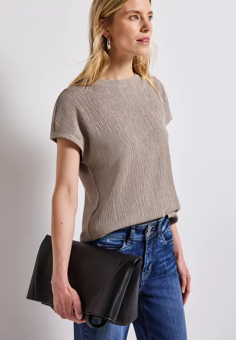 Strukturmix Shirt morning beige