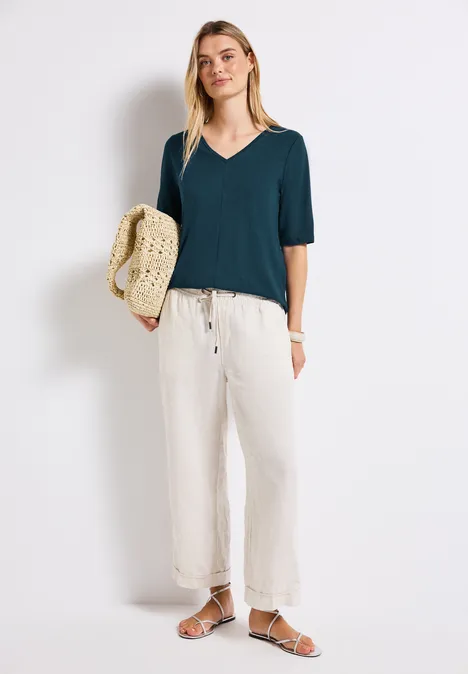 V-Neck T-Shirt tide blue