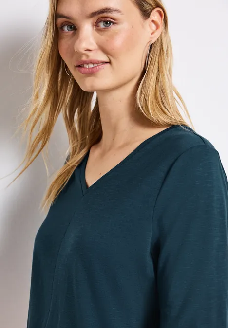 V-Neck T-Shirt tide blue