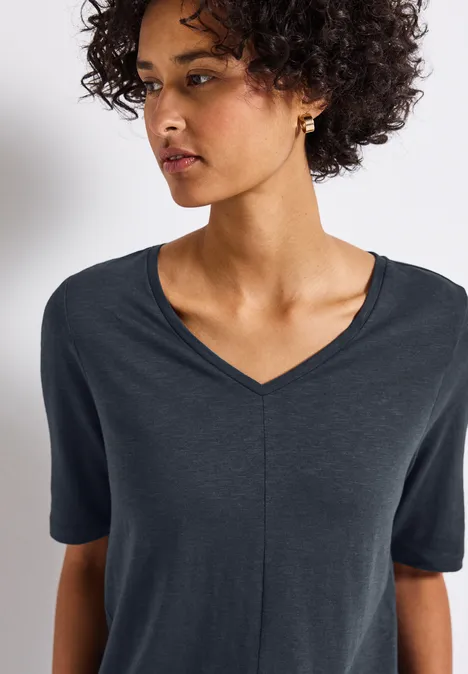 V-Neck T-Shirt deepwater blue