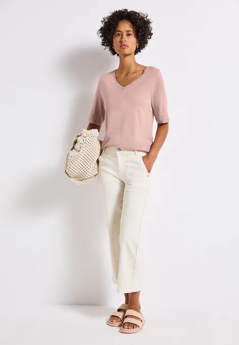 V-Neck T-Shirt faded rose