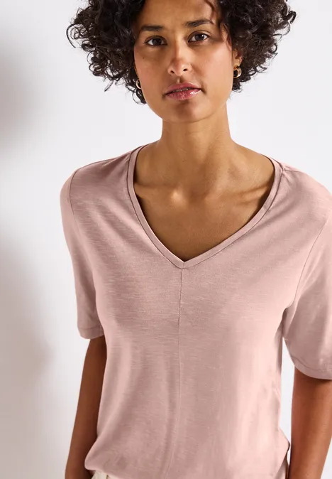 V-Neck T-Shirt faded rose