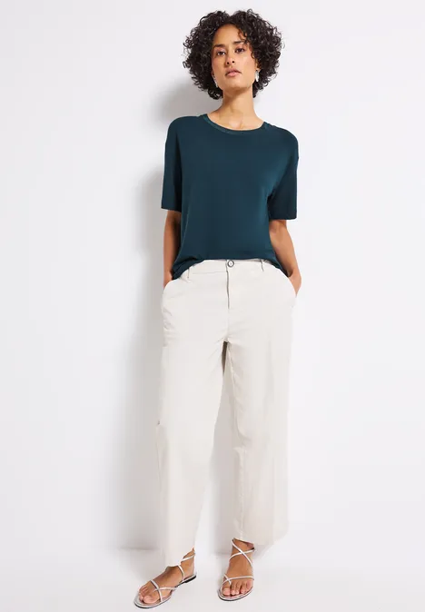 Shirt mit Deko-Ausschnitt tide blue