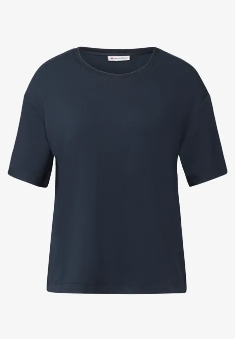 Shirt mit Deko-Ausschnitt deepwater blue