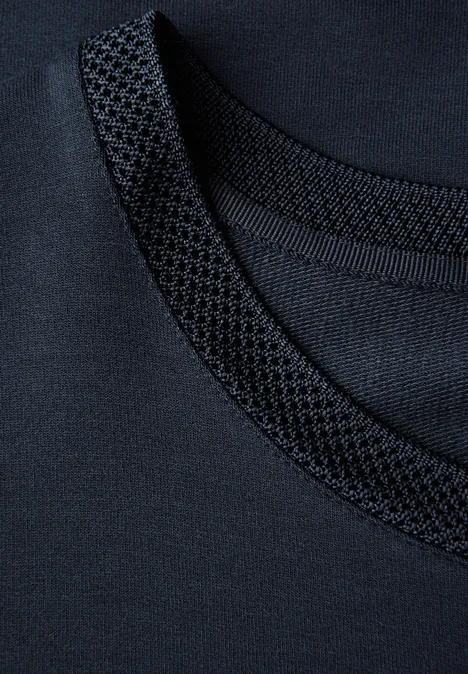 Shirt mit Deko-Ausschnitt deepwater blue