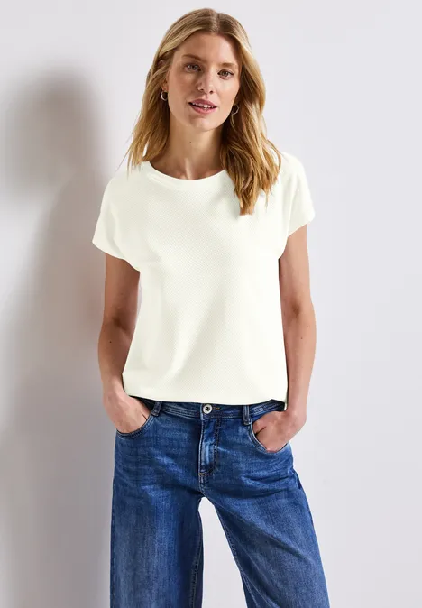 Shirt mit feiner Struktur off white
