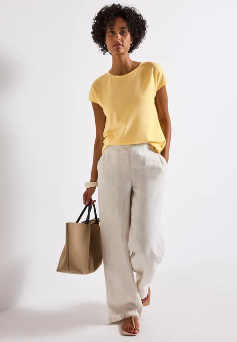 Shirt mit feiner Struktur buttercream yellow