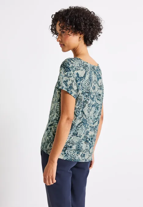 Materialmix Snake Shirt arona blue