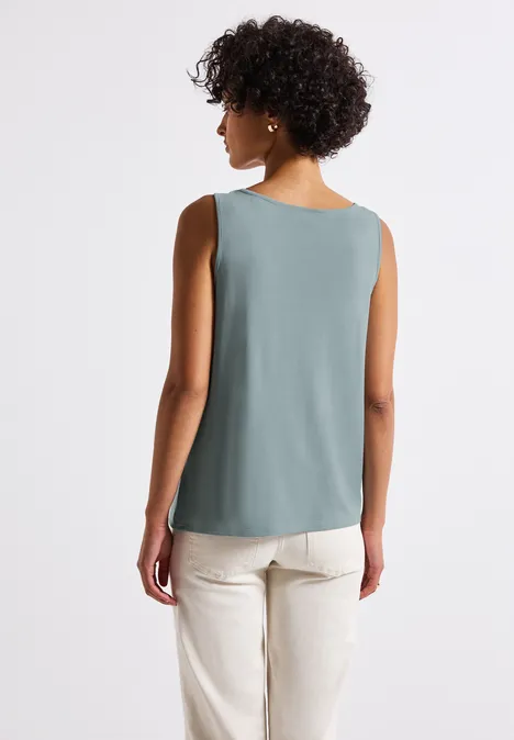 Silk-Look Top mit Knoten arona blue
