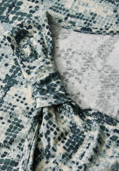 Snake Print Top mit Detail arona blue