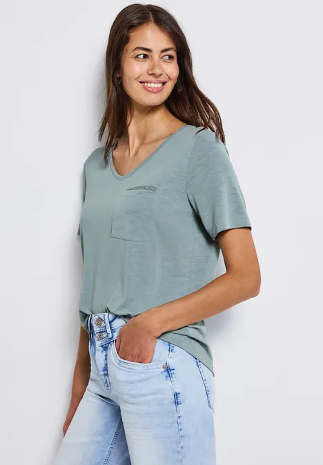 T-Shirt mit Schmuckdetail arona blue