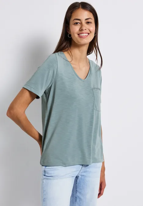 T-Shirt mit Schmuckdetail arona blue