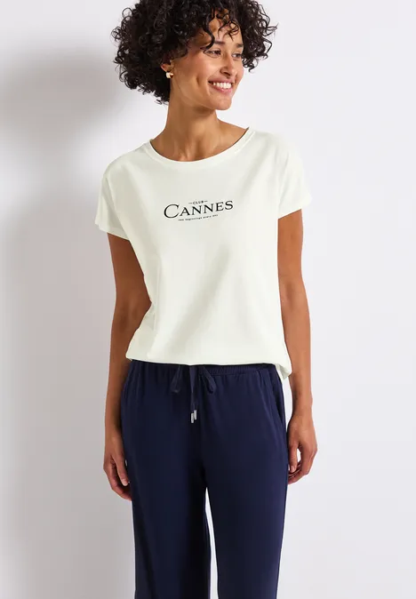 Shirt mit Folien-Wording off white