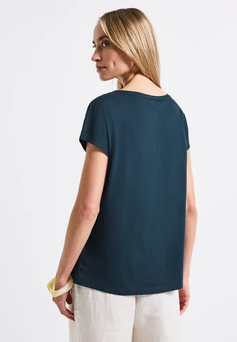 Shirt mit Folien-Wording tide blue