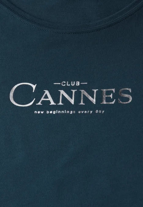 Shirt mit Folien-Wording tide blue