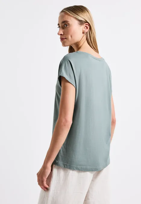 Shirt mit Folien-Wording arona blue