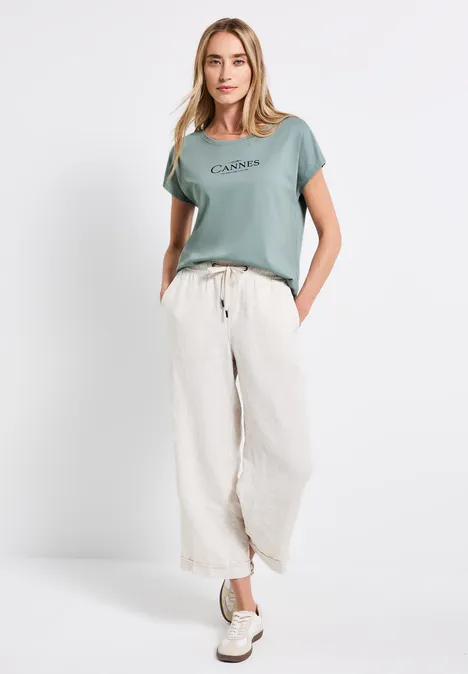 Shirt mit Folien-Wording arona blue