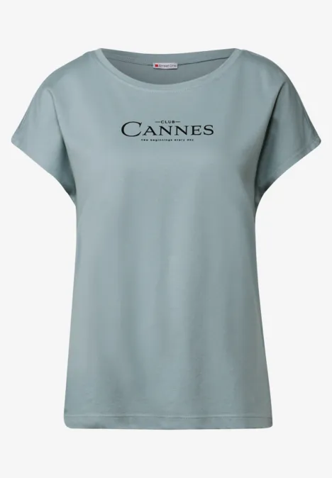 Shirt mit Folien-Wording arona blue