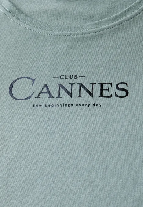 Shirt mit Folien-Wording arona blue