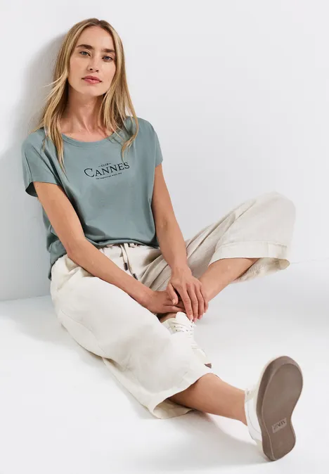 Shirt mit Folien-Wording arona blue