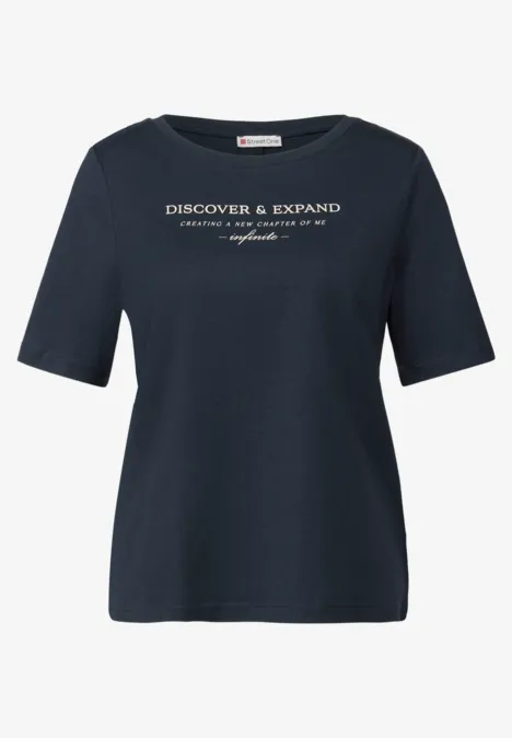 T-Shirt mit Wording deepwater blue