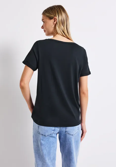 Shirt mit Turn-Up-Detail deepwater blue