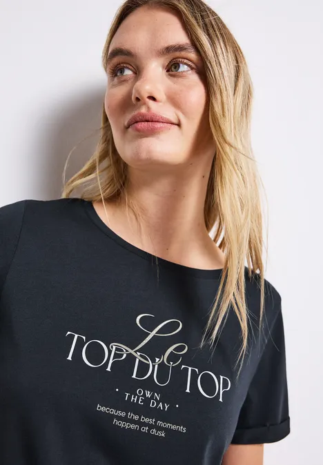 Shirt mit Turn-Up-Detail deepwater blue