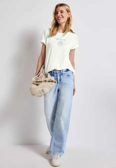 Shirt mit Fotoprint off white