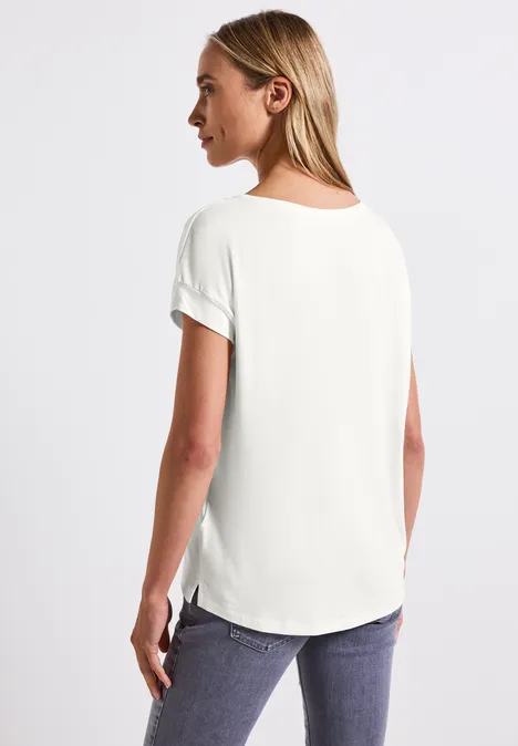 Shirt mit feinen Linien off white