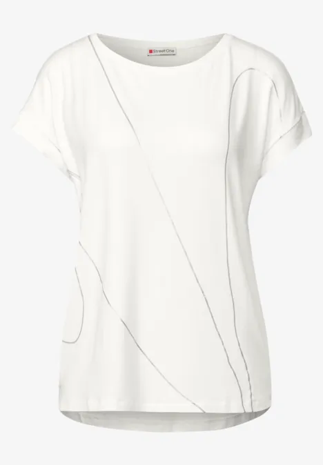 Shirt mit feinen Linien off white