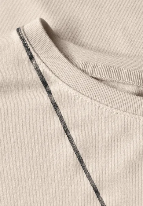 Shirt mit feinen Linien smooth sand beige