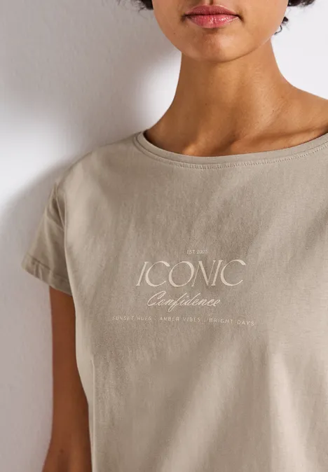 Shirt mit Wording morning beige
