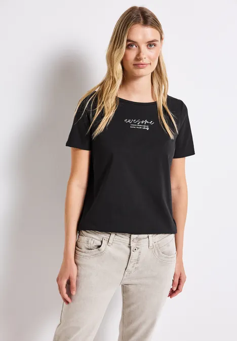 T-Shirt mit Print Black