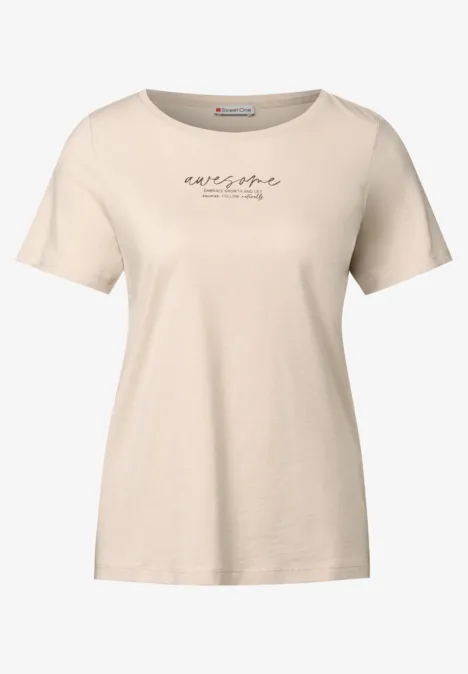 T-Shirt mit Print smooth sand beige