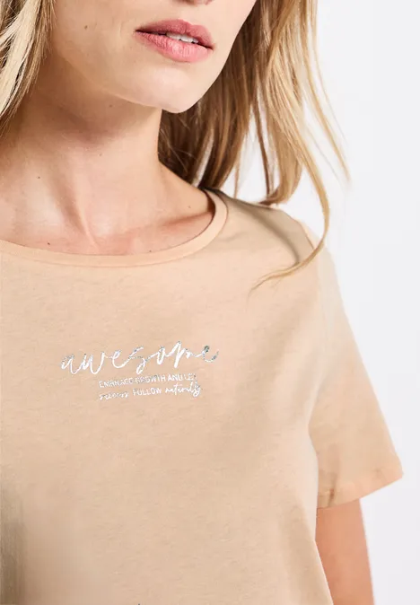 T-Shirt mit Print apricot blush