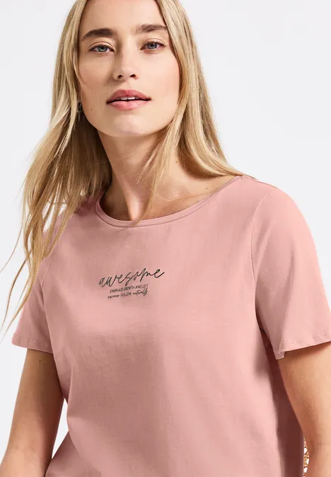T-Shirt mit Print faded rose