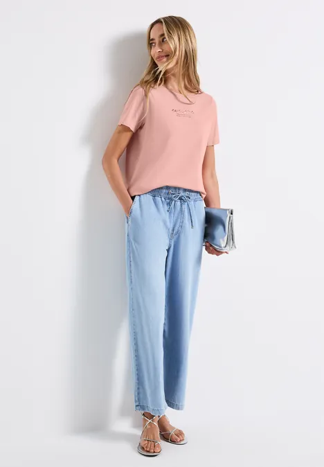 T-Shirt mit Print faded rose