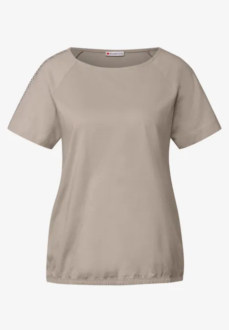 Shirt mit Schulterdetail morning beige