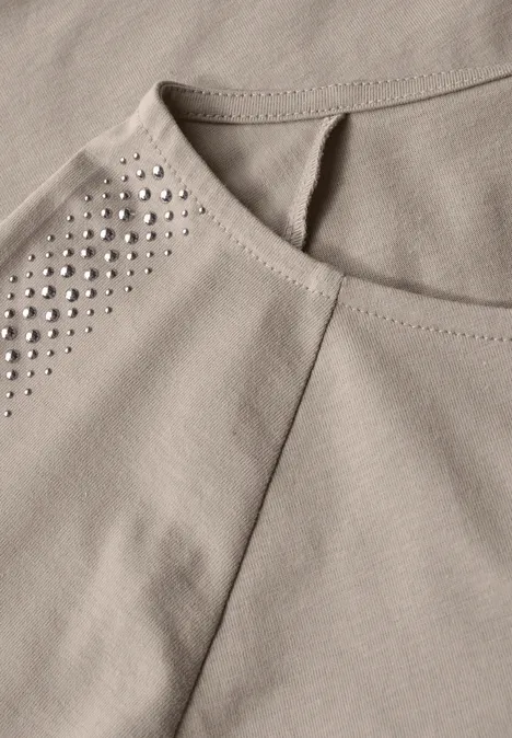 Shirt mit Schulterdetail morning beige
