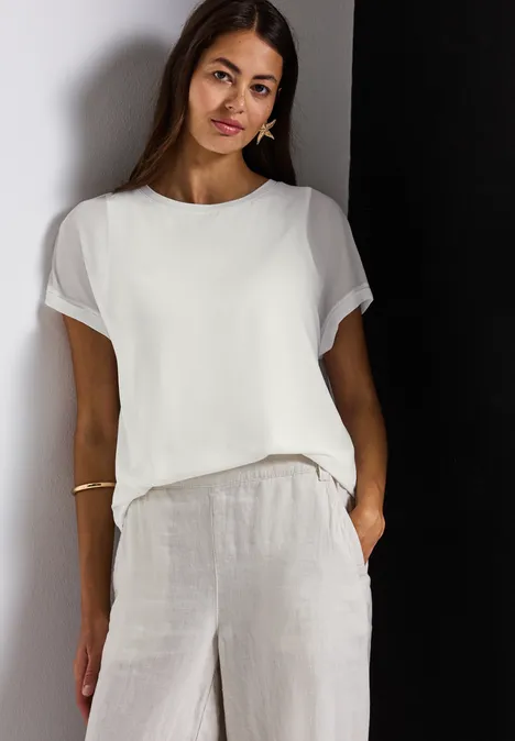2-in-1 Chiffon Shirt off white
