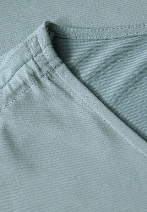 Silk-Look Shirt mit Raffung arona blue