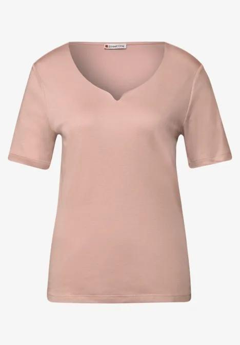 T-Shirt mit Herzausschnitt faded rose