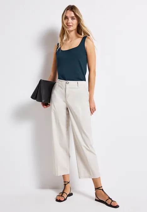 Basic Top mit Square Neck tide blue