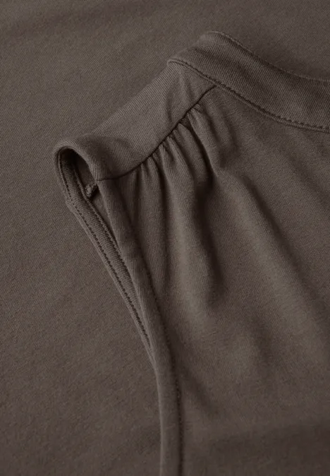 Split Neck Jersey-Top nomad brown